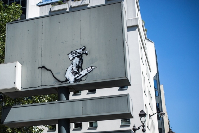 Les voleurs présumés du pochoir de Banksy à Beaubourg ont été arrêtés